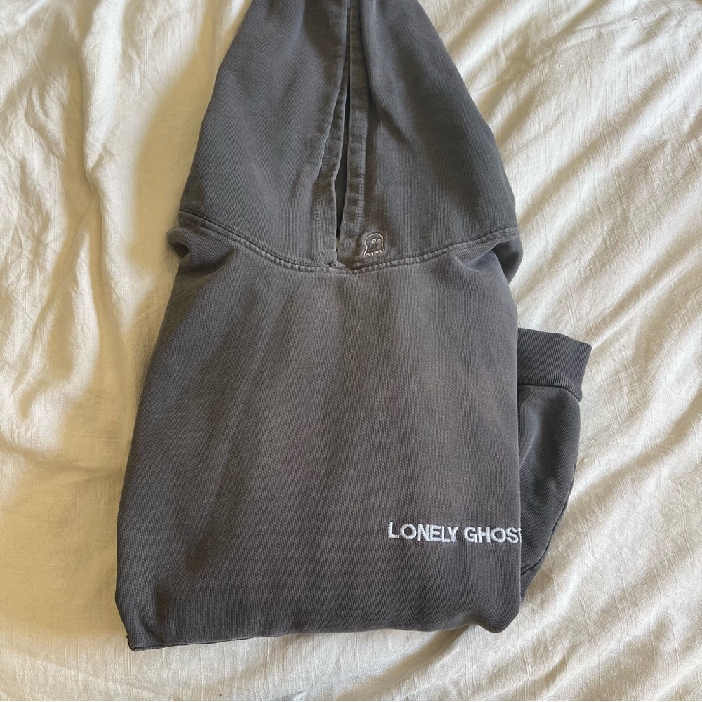 Lonely Ghost gray hoodie
